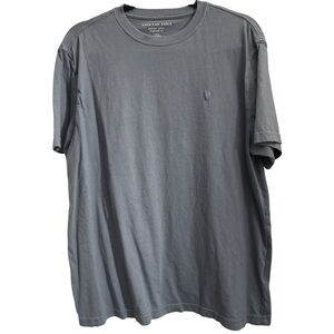 American Eagle Outfitters Men's Super Soft Standard Fit Charcoal/Blue Tee - Larg